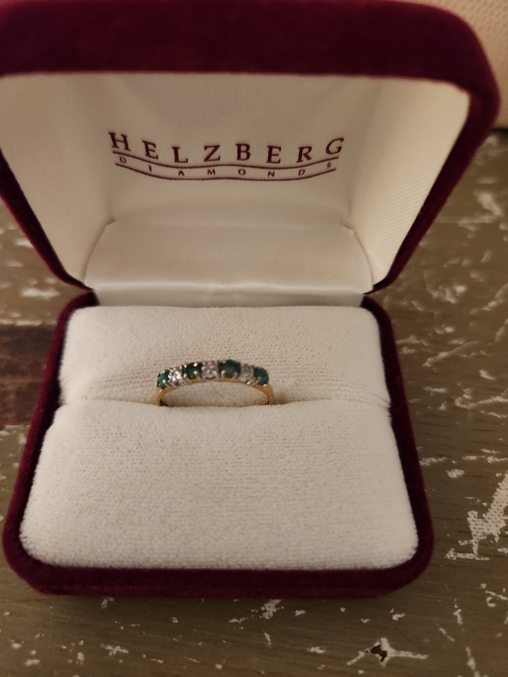14K Gold Emerald & Diamond Anniversary Band - Helzberg Jeweler